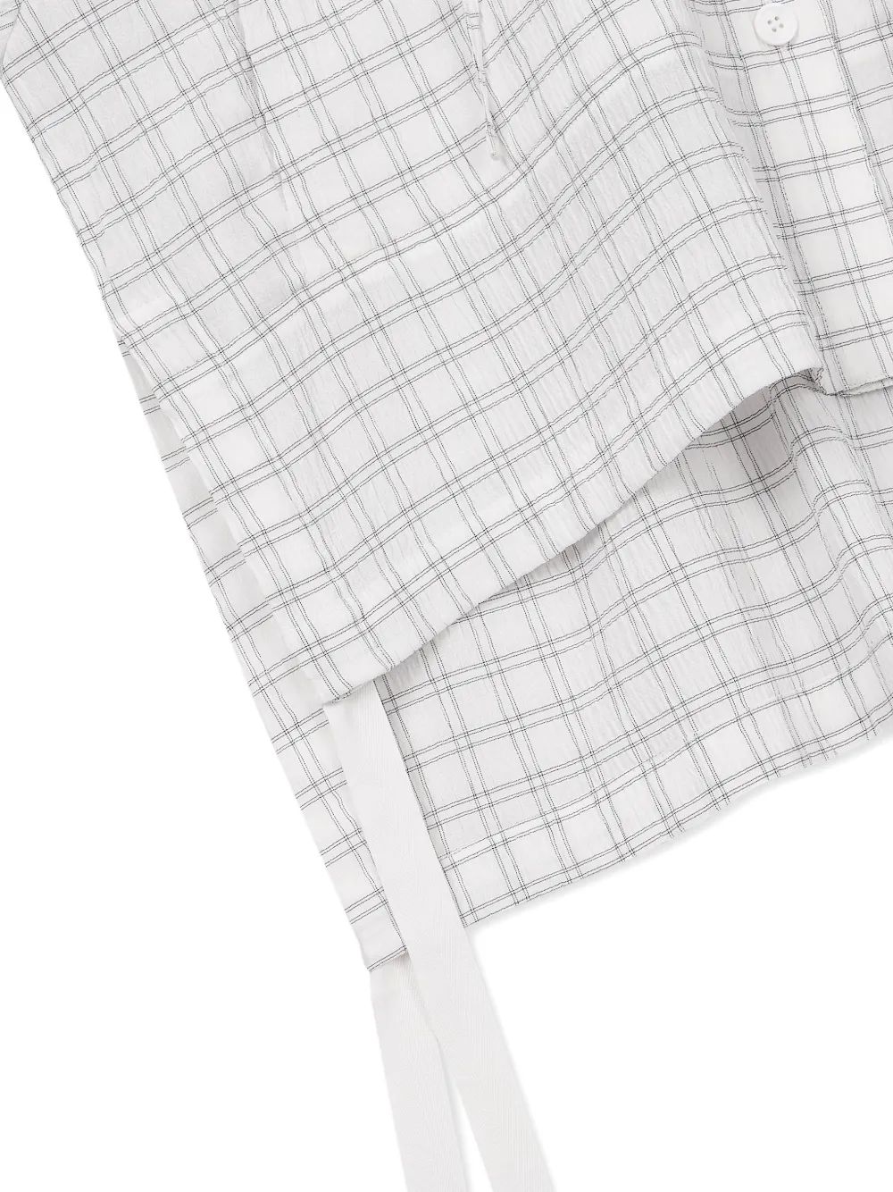 TOMBOY Geruite blouse met capuchon Wit