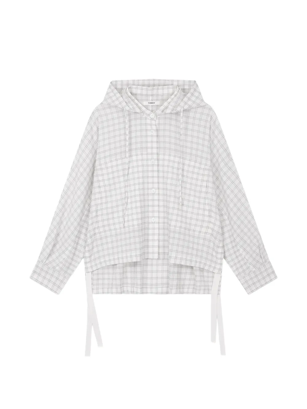 TOMBOY check-pattern hoodie shirt - Weiß