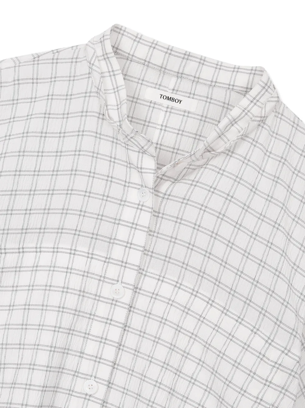 TOMBOY Geruite blouse met capuchon Wit