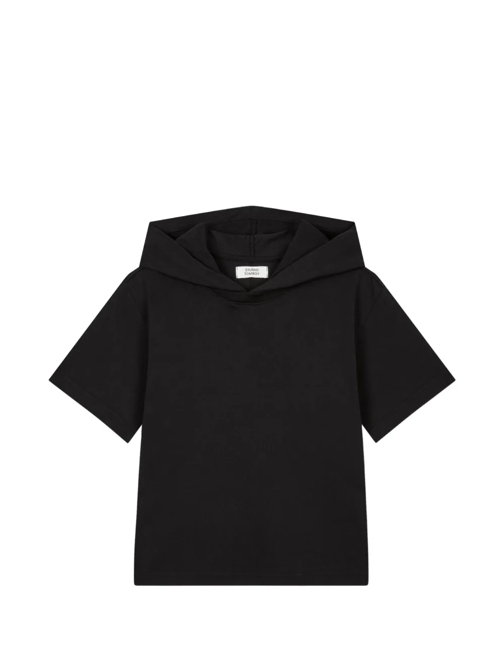 Tomboy Short-sleeve Hoodie In Black