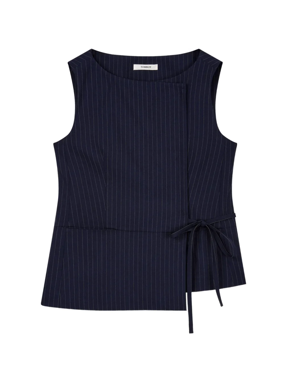 TOMBOY pinstriped wrap-style top - Blu