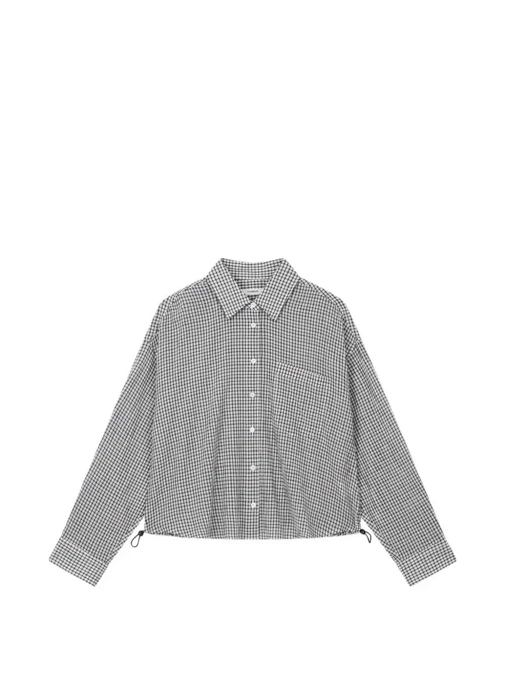 TOMBOY checkered drawstring shirt - Bianco