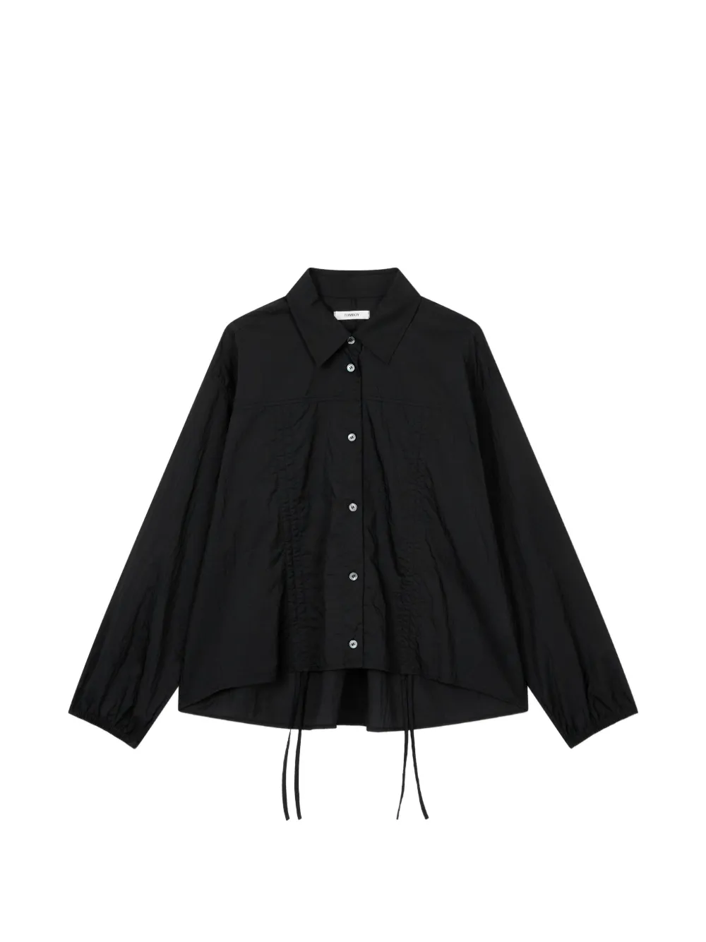 TOMBOY shirred drawstring-hem blouse - Nero