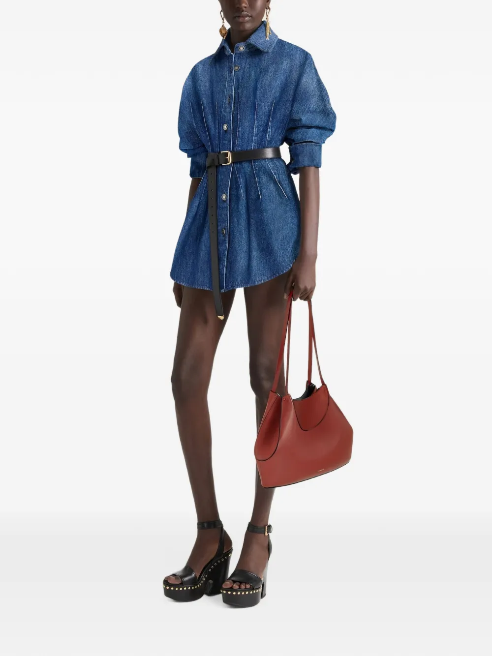 Givenchy Kleine Facet shopper van bewerkt leer Oranje