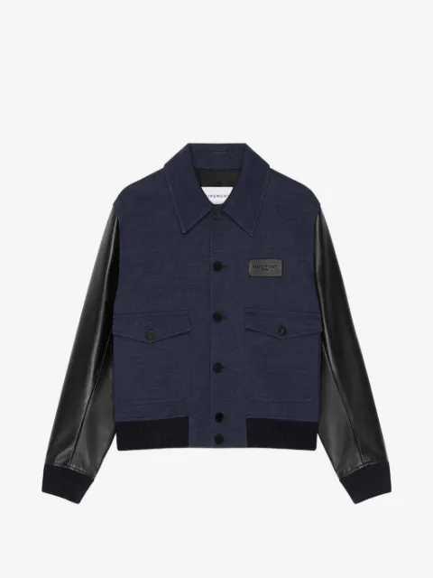 Givenchy جاكيت بأجزاء مخيوطة وأكمام جلد