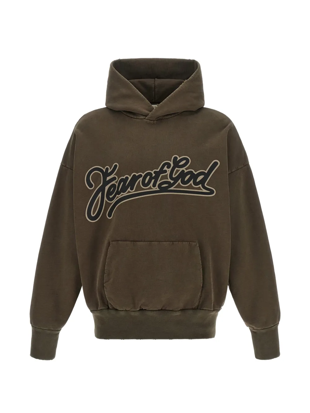 Fear Of God logo-print cotton hoodie - Brown