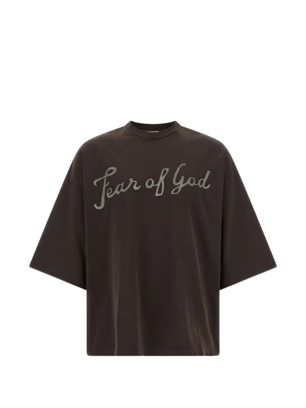 FEAR OF GOD FIFTH COLLECTION Tシャツ Fear Of God 43 logo-print Cotton T-shirt | Brown | FARFETCH CA