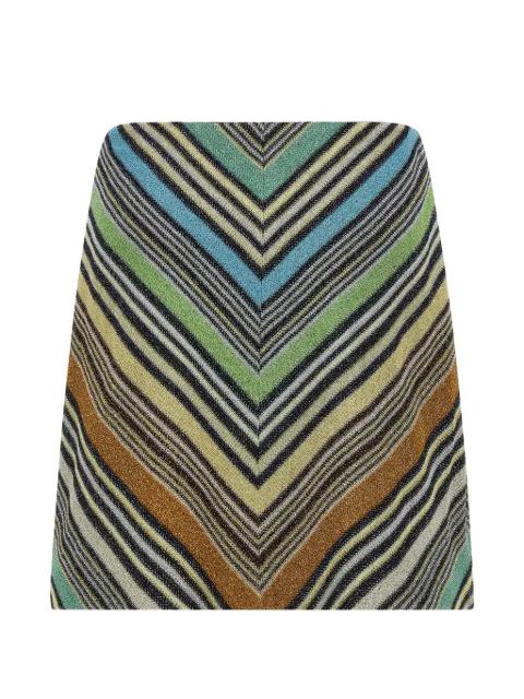 Missoni 기하학 패턴 라메 스레드 A라인 미니 스커트
