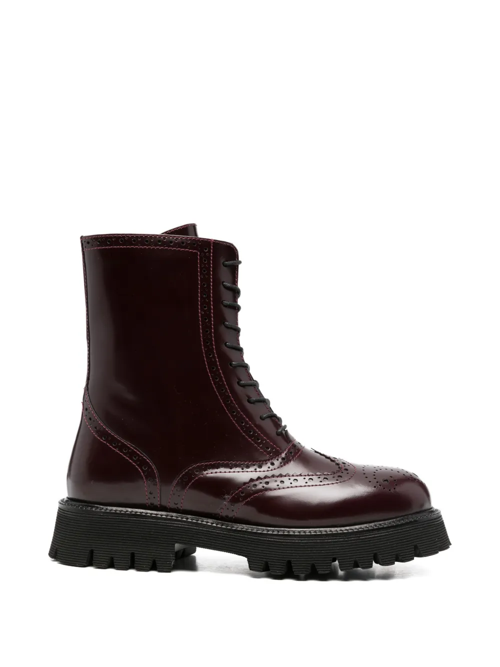 brogue-detail lace-up boots