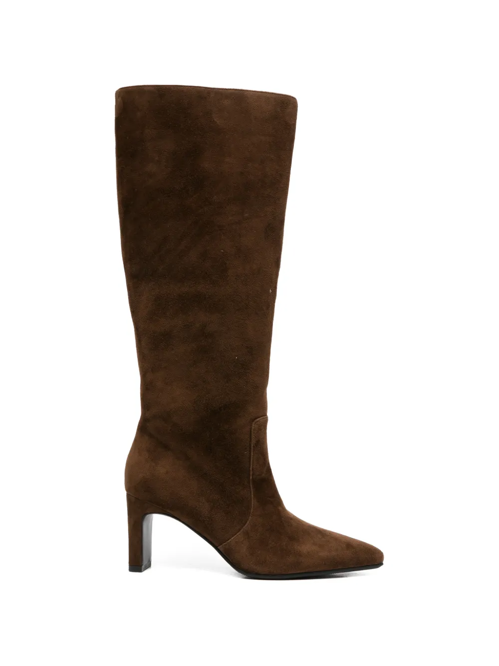 pointed-toe suede boots