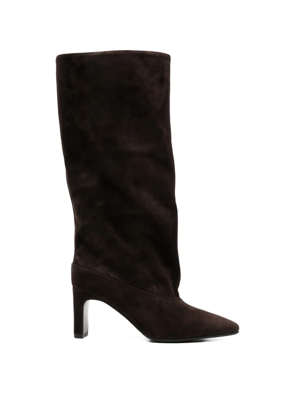 pointed-toe suede boots