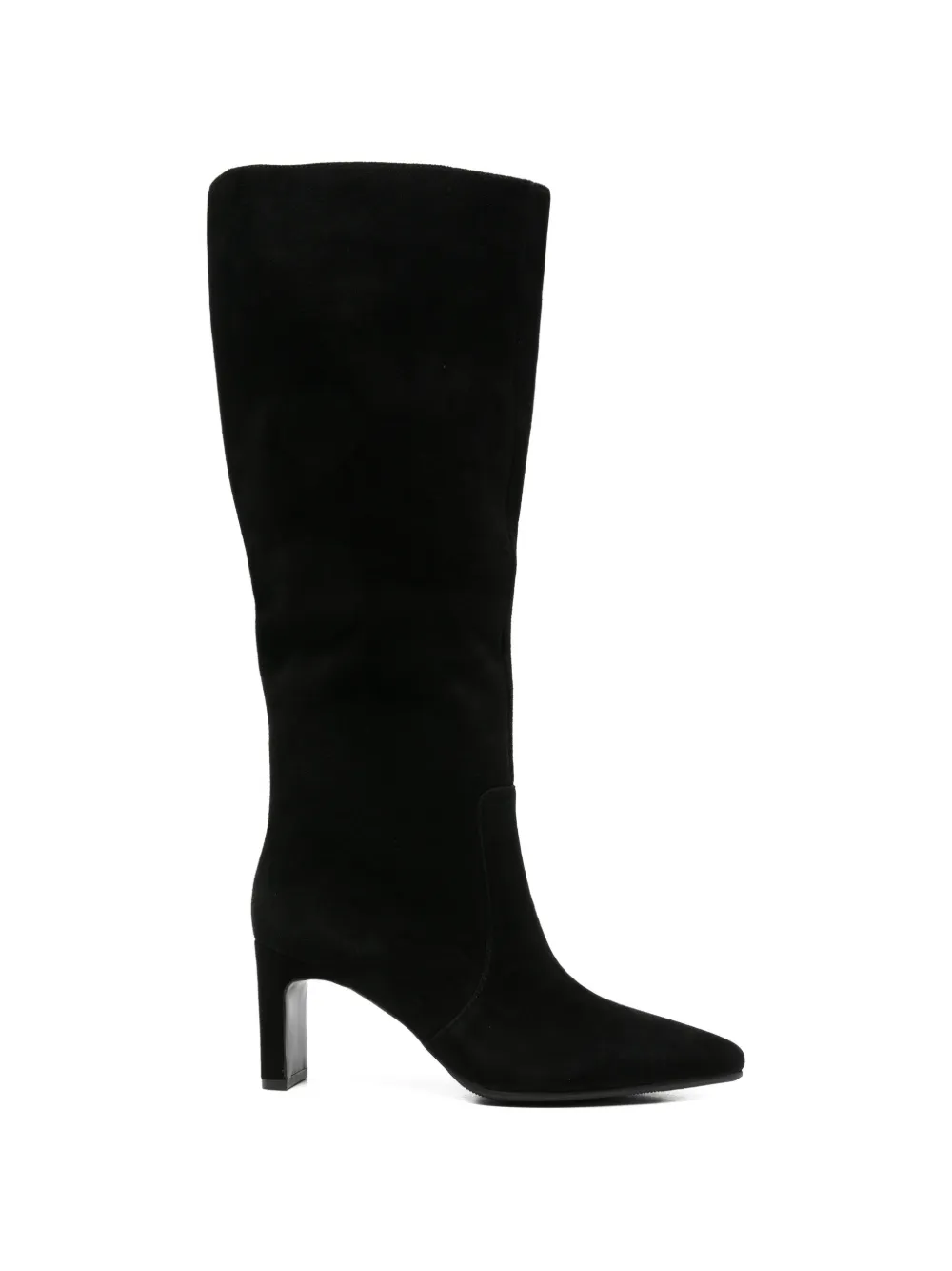 pointed-toe suede boots