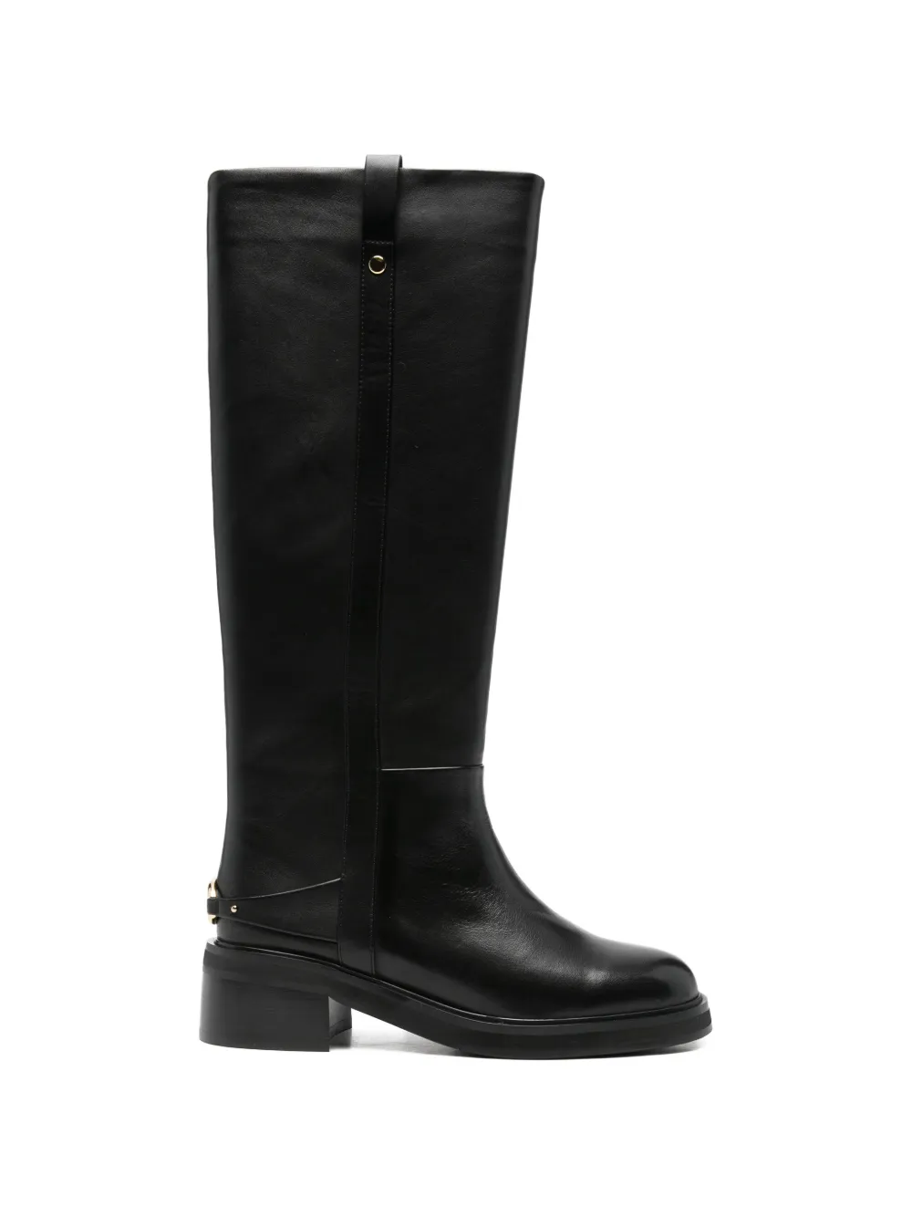logo-plaque knee-high boots