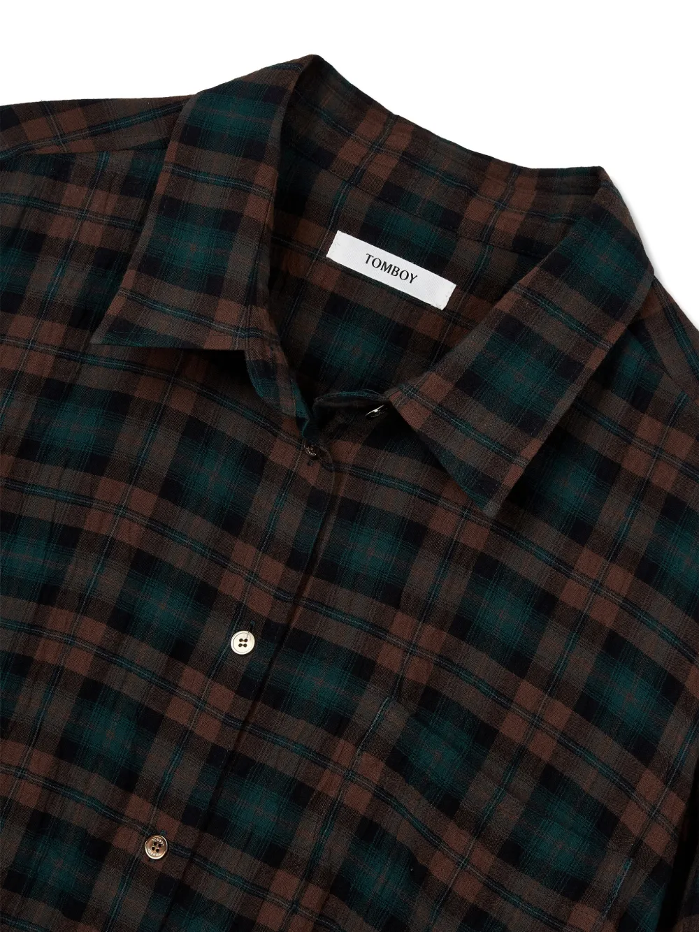 TOMBOY Geruite oversized blouse Bruin