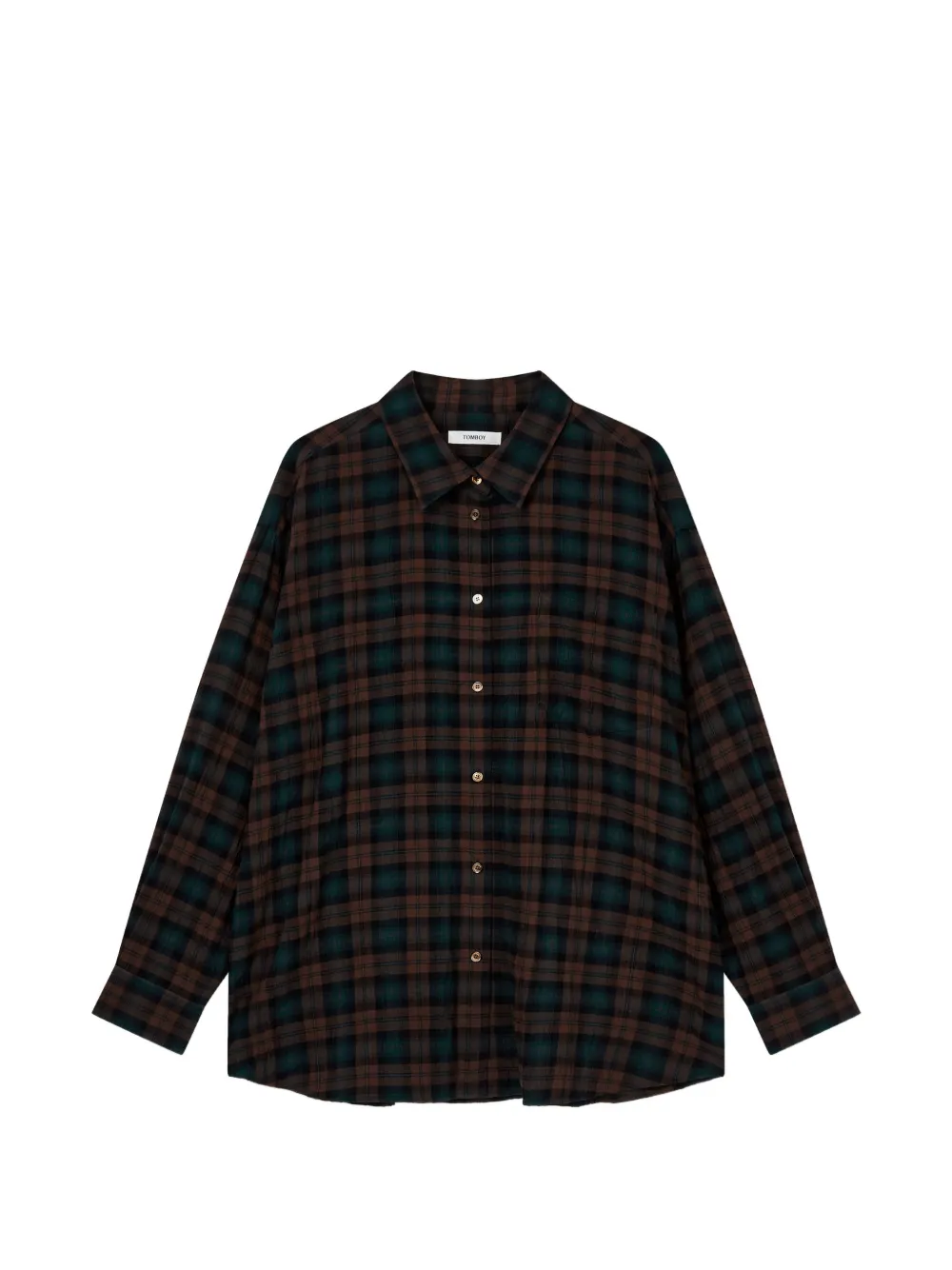 TOMBOY checkered oversized shirt - Braun