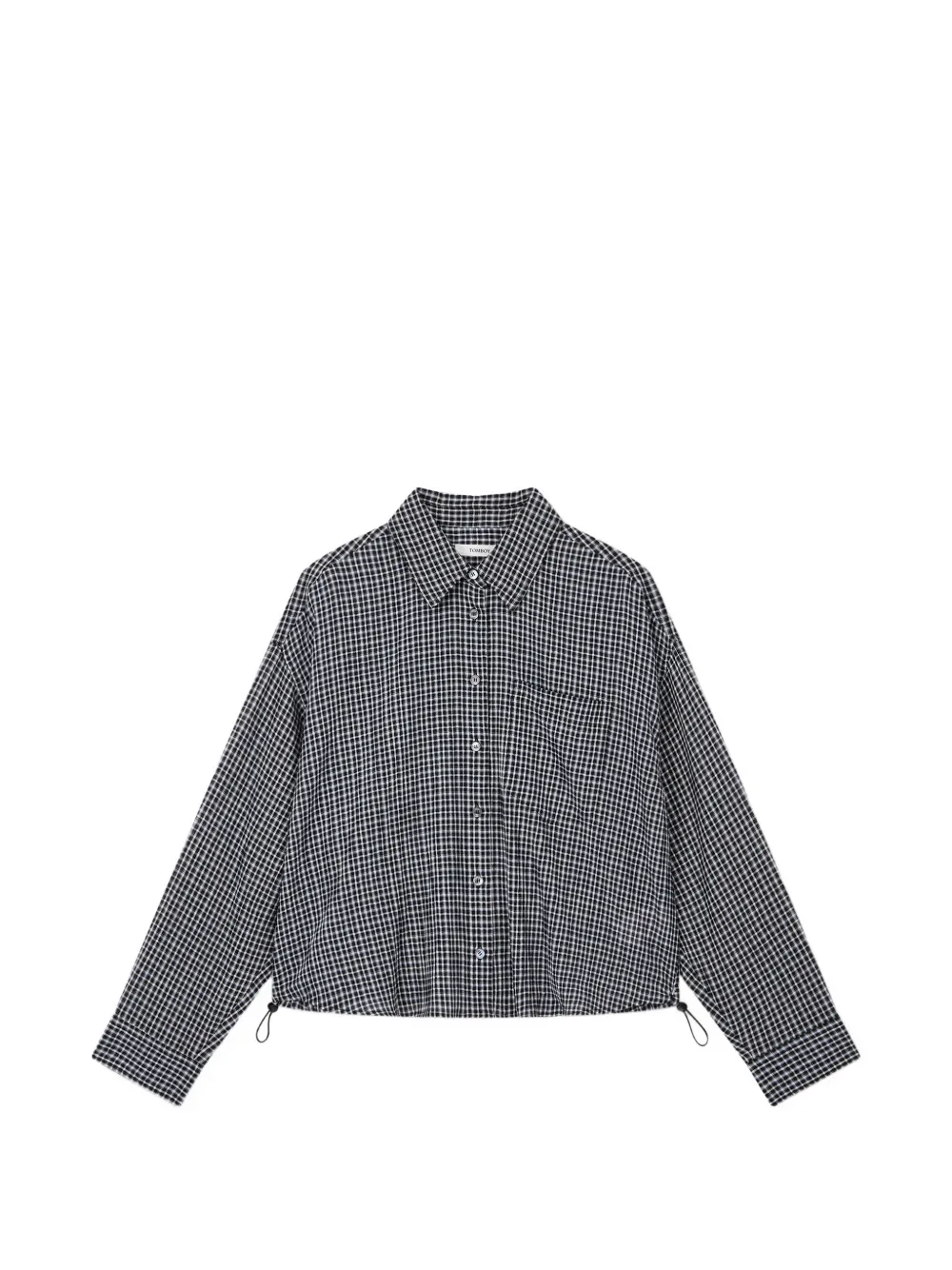 TOMBOY check-pattern drawstring shirt - Schwarz