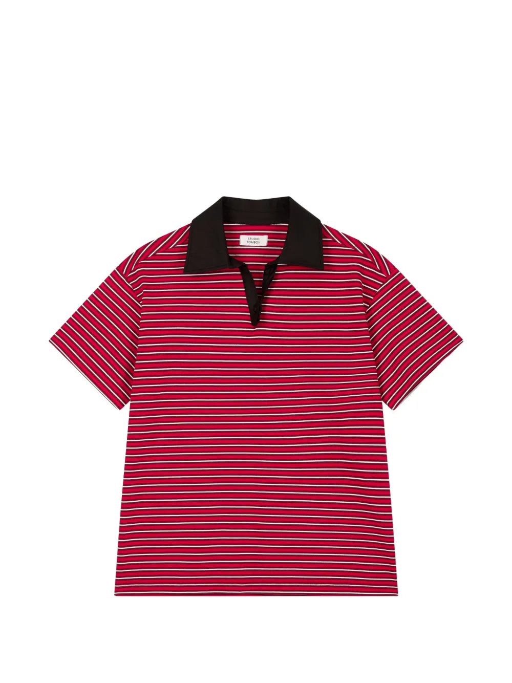 TOMBOY striped short-sleeve polo shirt - Rot