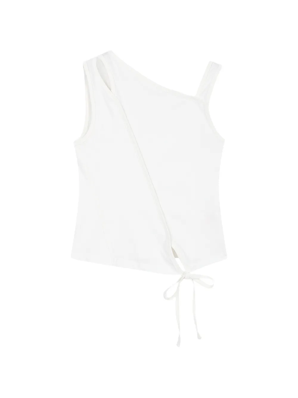 TOMBOY asymmetric tie-fastening top - Bianco