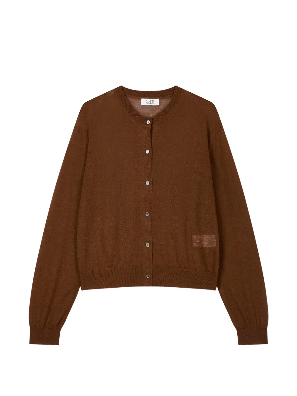 TOMBOY ribbed-trim button-up cardigan - Marrone