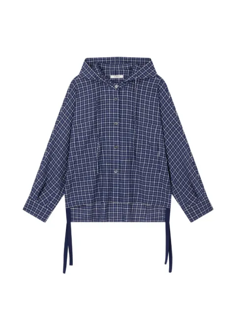 TOMBOY check-pattern drawstring-hem hoodie