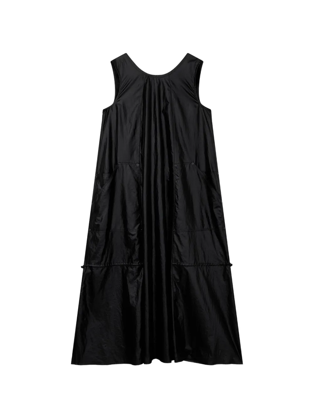 Tomboy Drawstring-waist Sleeveless Dress In Black
