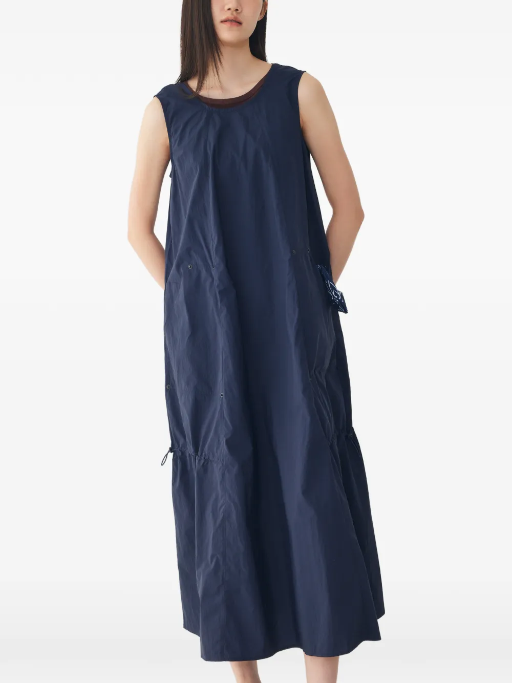 TOMBOY Mouwloze jurk met trekkoord Blauw