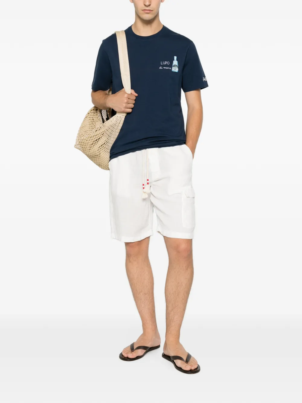 MC2 Saint Barth Portofino T-shirt met geborduurde tekst Blauw