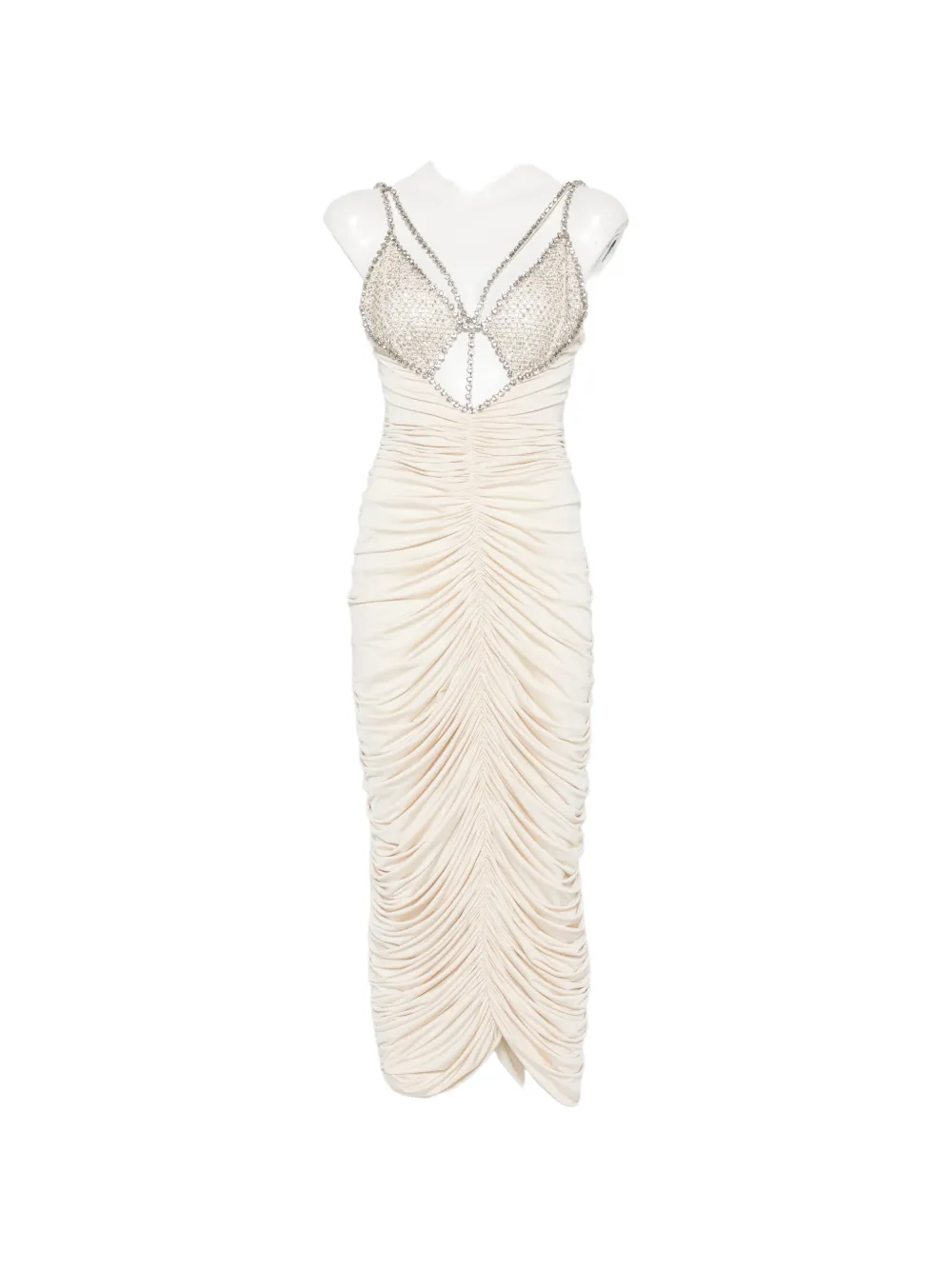 NISSA crystal-embellished maxi dress - Neutrals