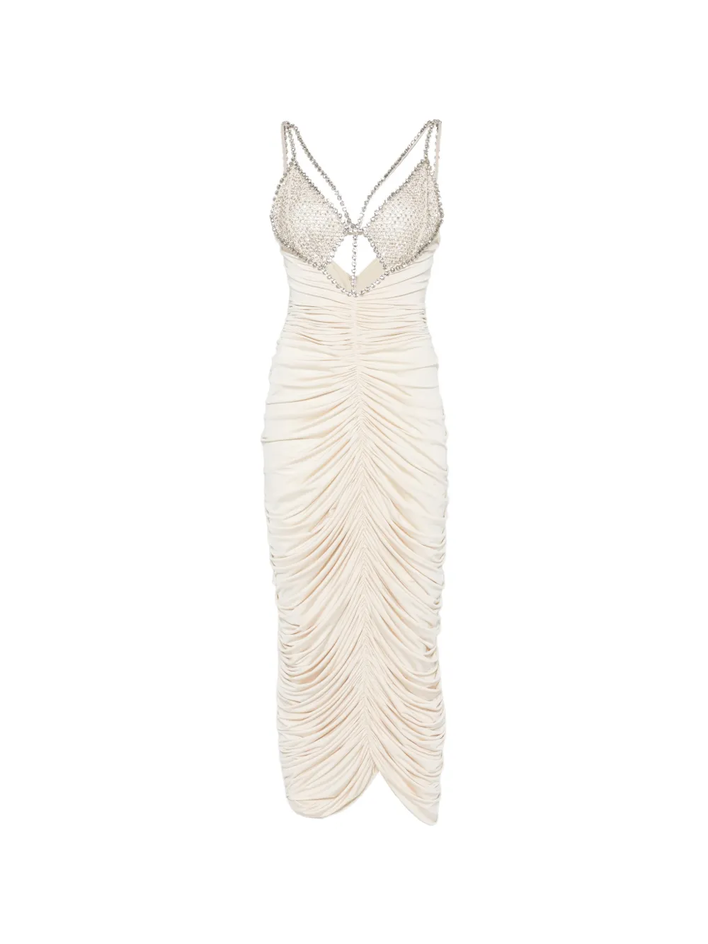 NISSA crystal-embellished maxi dress - Toni neutri