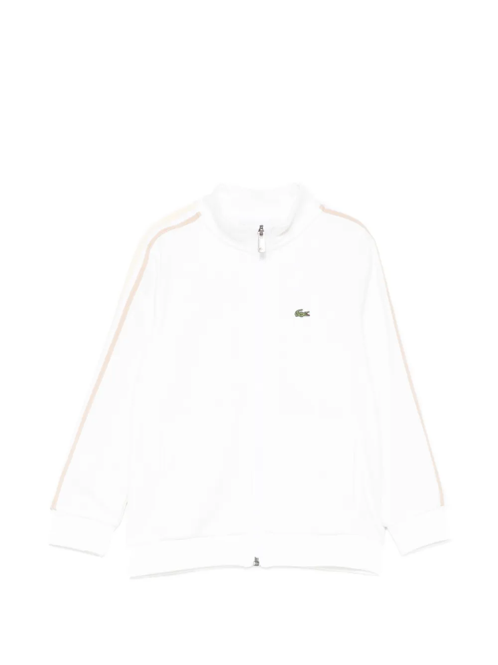 Lacoste Kids logo-patch stripe sweatshirt - Bianco