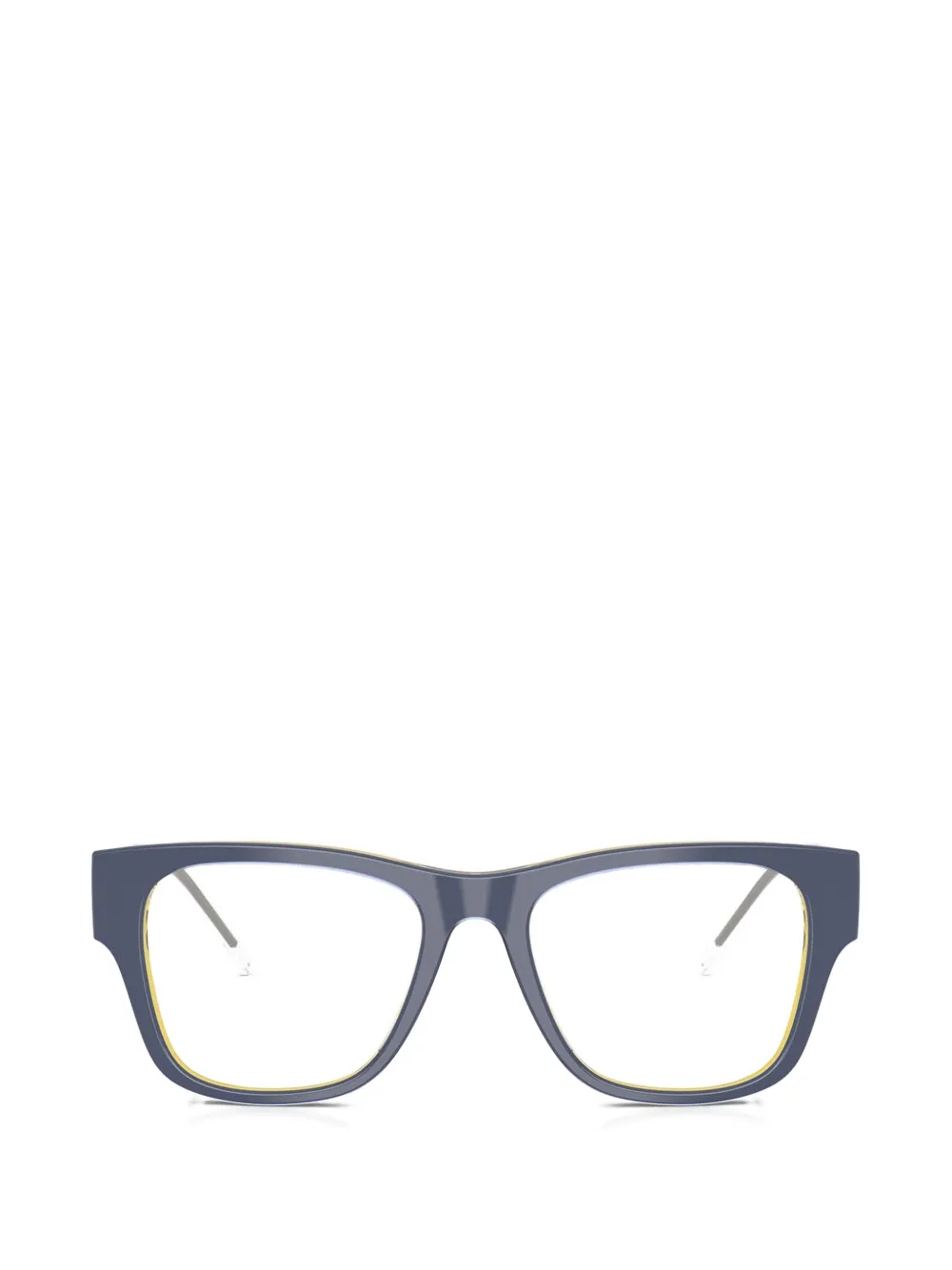 Diesel logo-plaque square-frame glasses - Blu