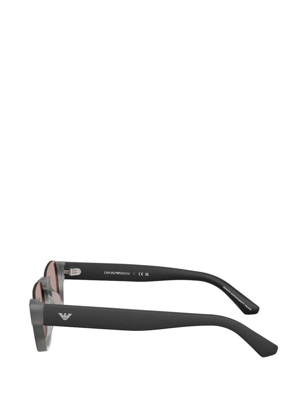 Emporio Armani Zonnebril met rechthoekig montuur Grijs