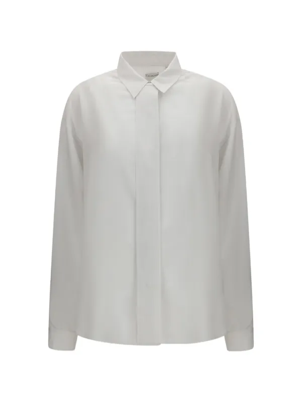 Calvin Klein Amari Concealed-placket Shirt in White