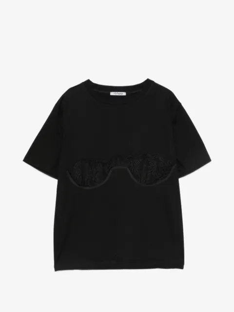 Parlor lace-appliqué T-shirt