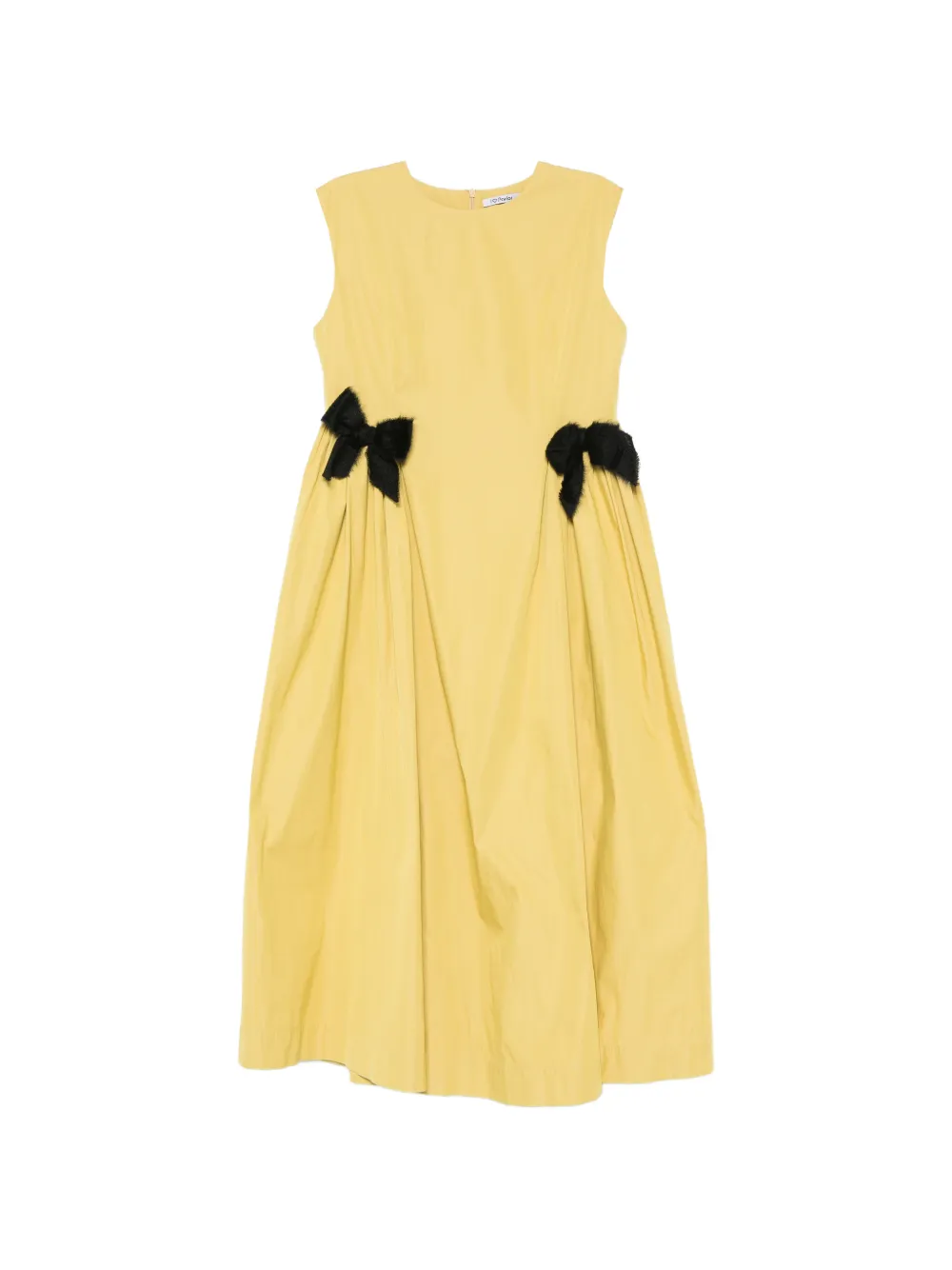 Parlor bow-detail sleeveless midi dress - Giallo