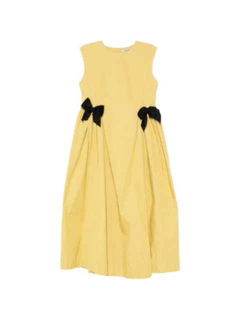 Parlor bow-detail sleeveless midi dress