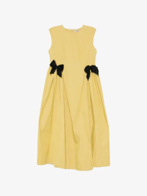 Parlor bow-detail sleeveless midi dress
