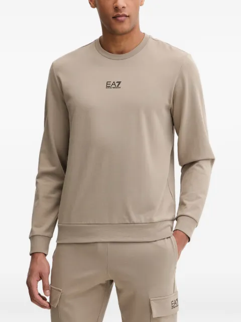 Ea7 Emporio Armani suéter con ribete de canalé y logo estampado