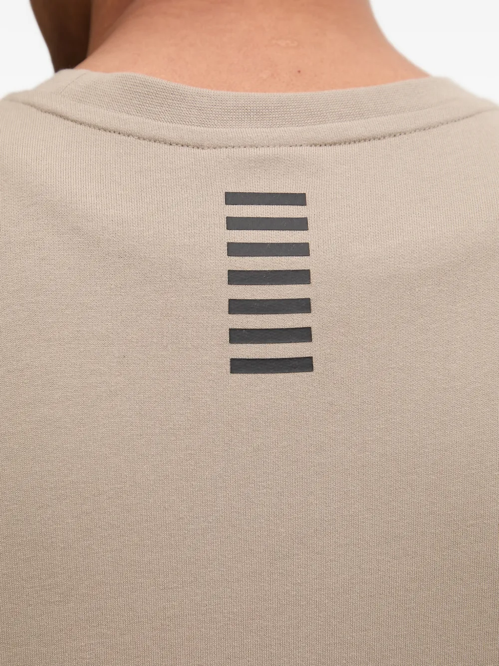 Ea7 Emporio Armani logoprinten trui met geribbelde afwerking Beige