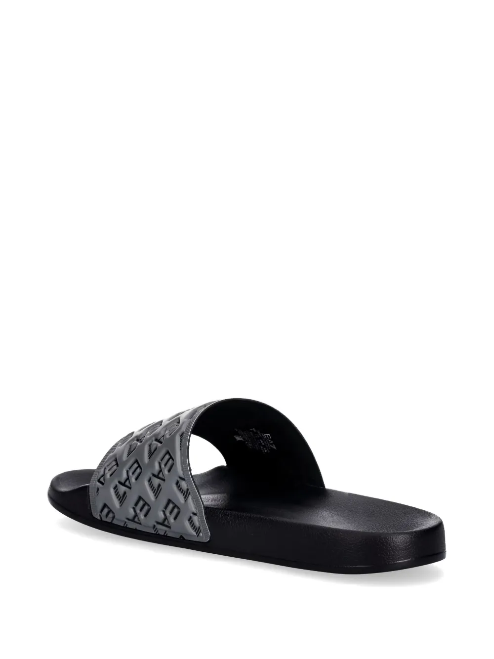 Ea7 Emporio Armani logo-embossed slides Grijs