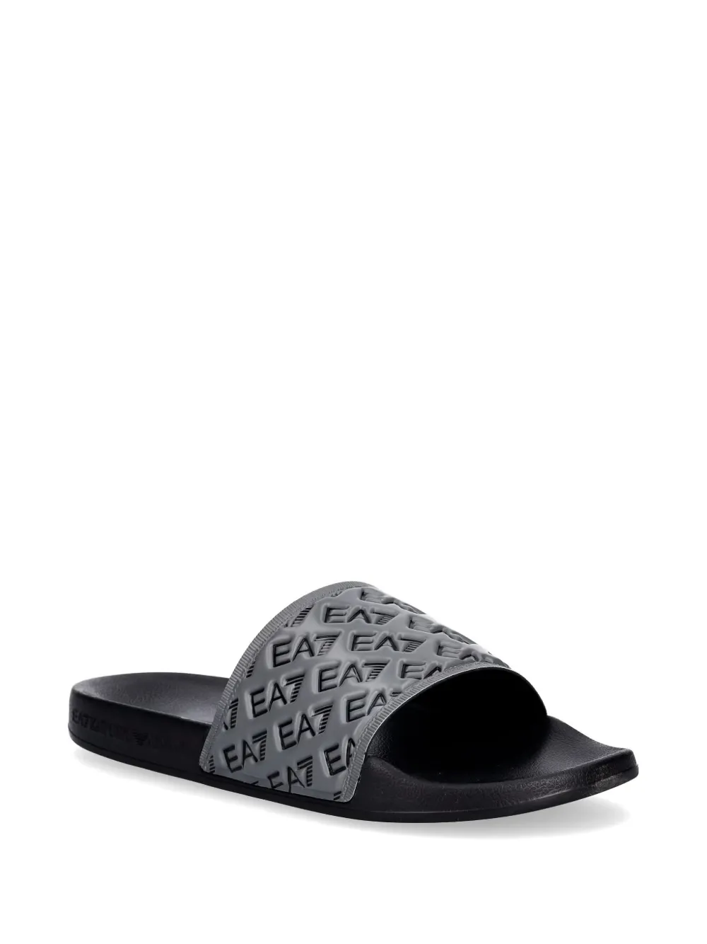 Ea7 Emporio Armani logo-embossed slides Grijs