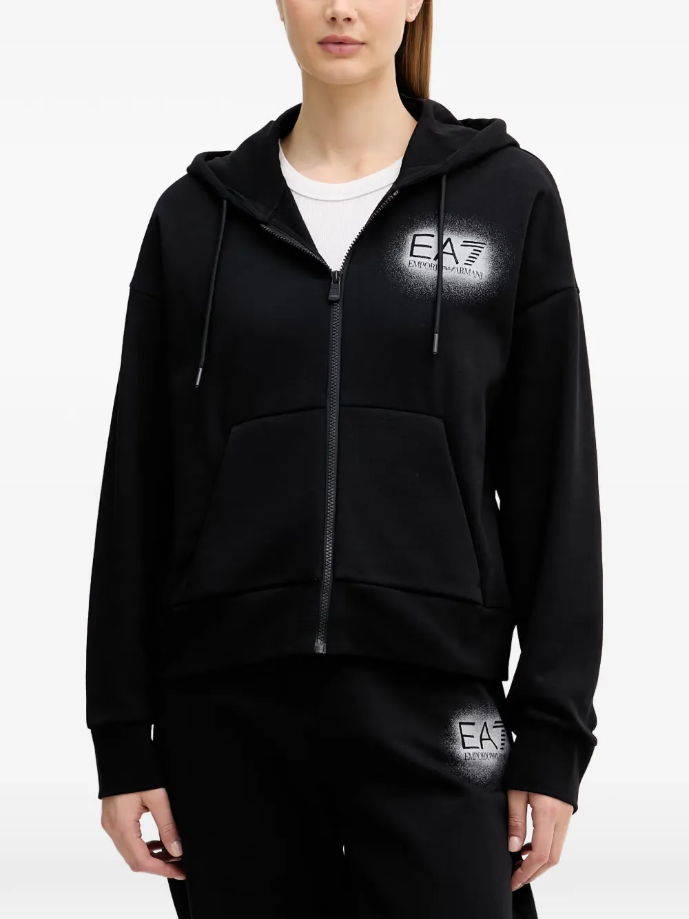 Ea7 Emporio Armani logo-print track pants - Nero