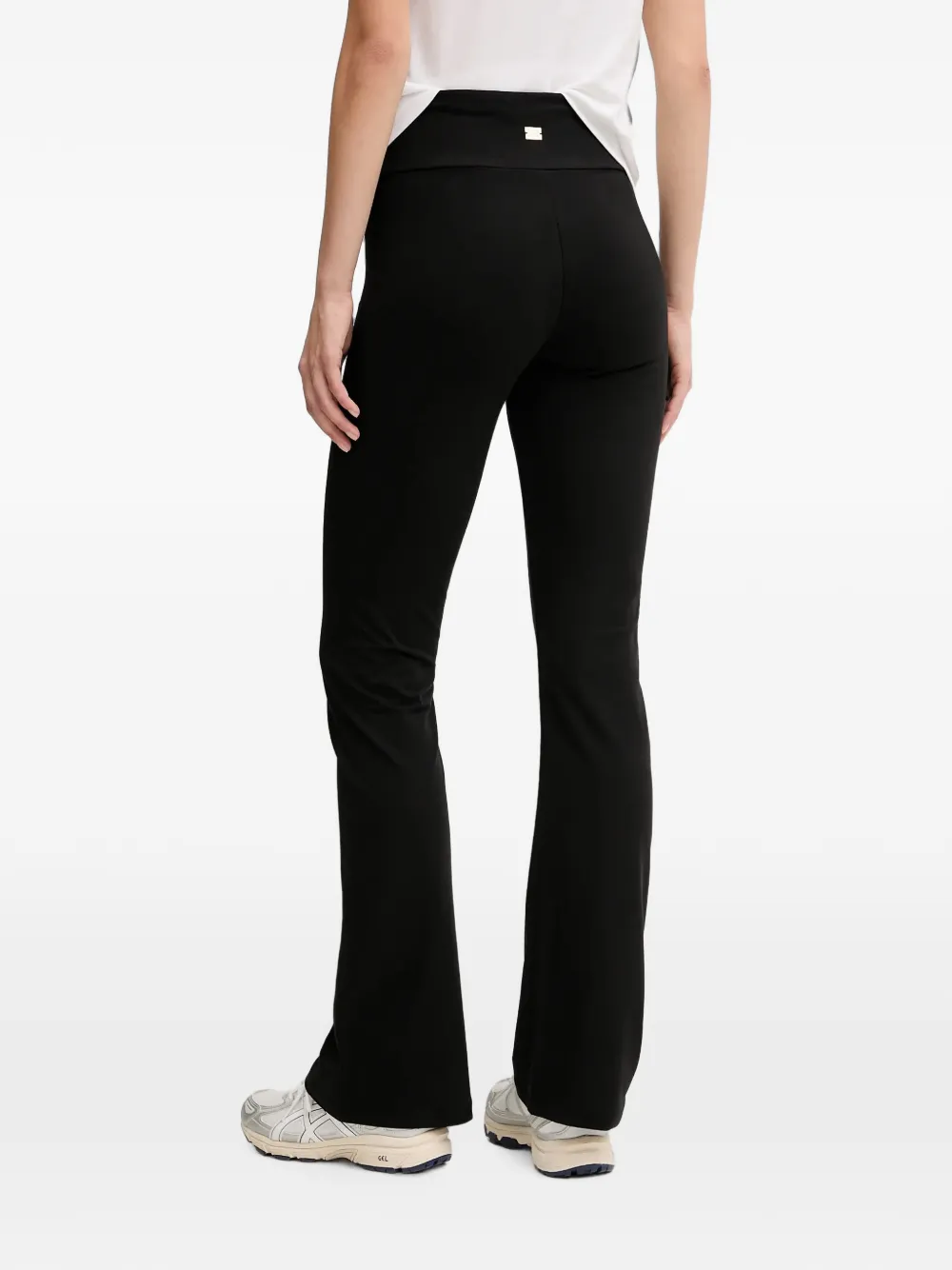 Ea7 Emporio Armani stretch leggings with high waist and bootcut fit Core Lady Zwart