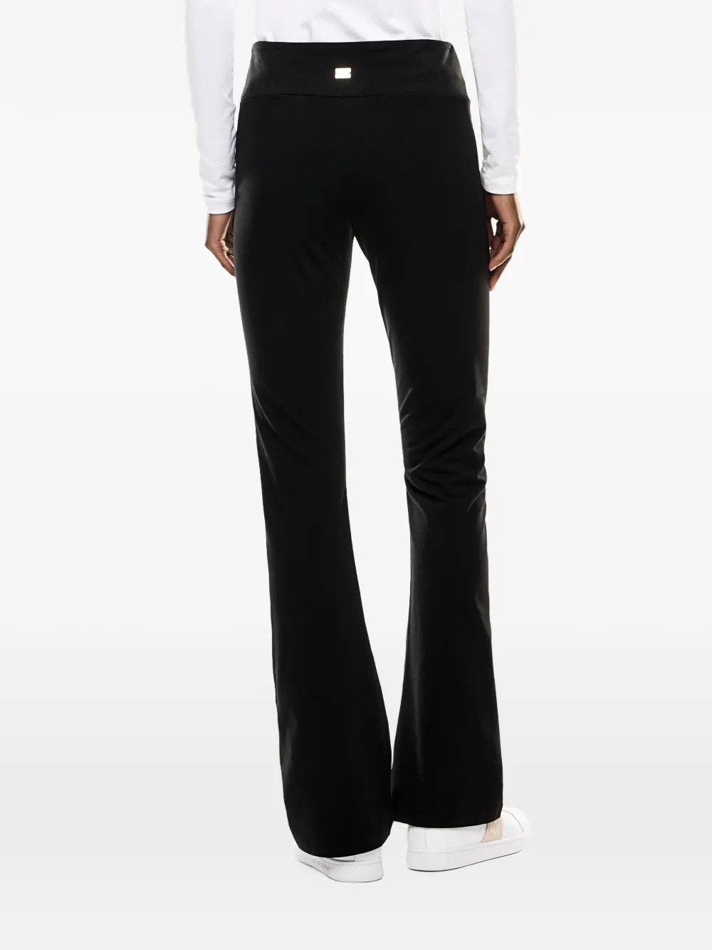 Ea7 Emporio Armani stretch leggings with high waist and bootcut fit Core Lady Zwart