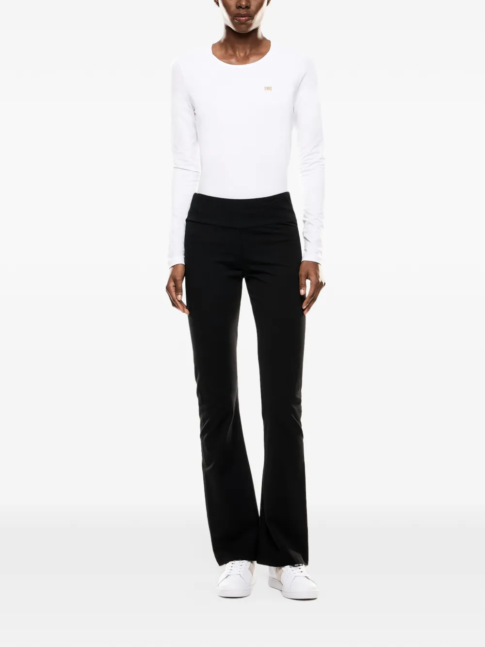 Ea7 Emporio Armani stretch leggings with high waist and bootcut fit Core Lady Zwart