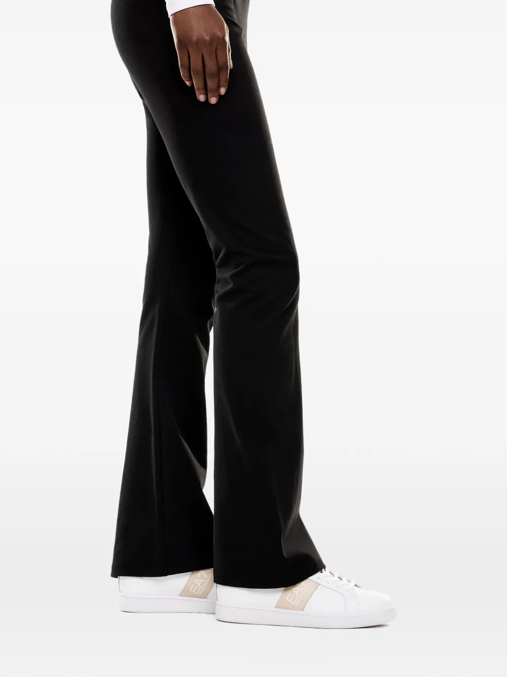 Ea7 Emporio Armani stretch leggings with high waist and bootcut fit Core Lady Zwart