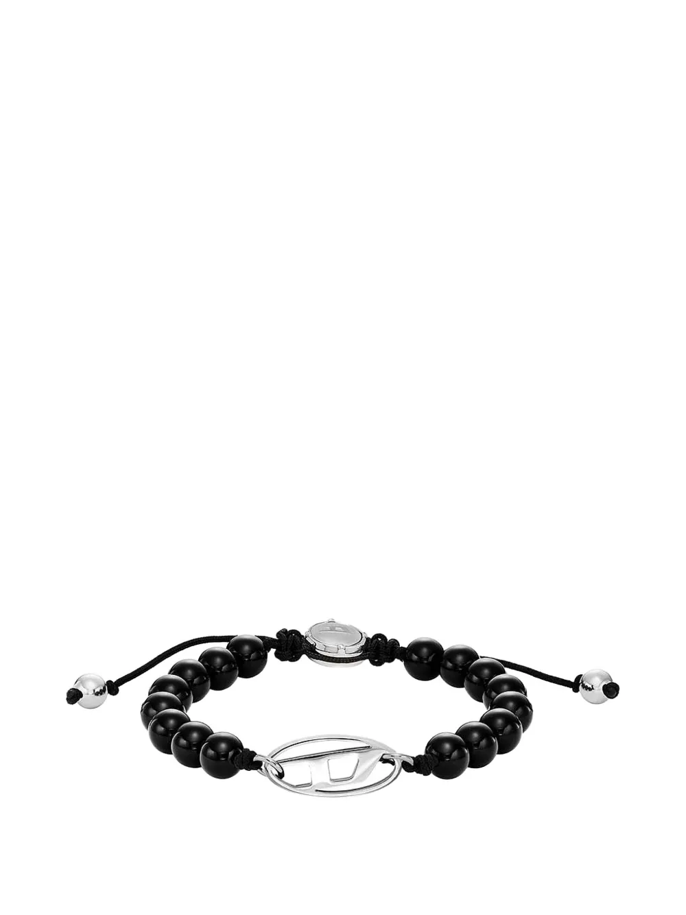 Diesel D logo beaded bracelet - Argento