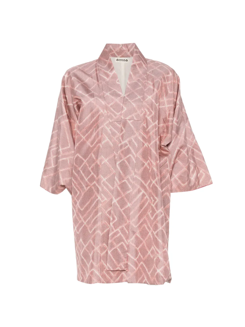 A.N.G.E.L.O. Vintage Upcycling geometric-pattern kimono - Rosa
