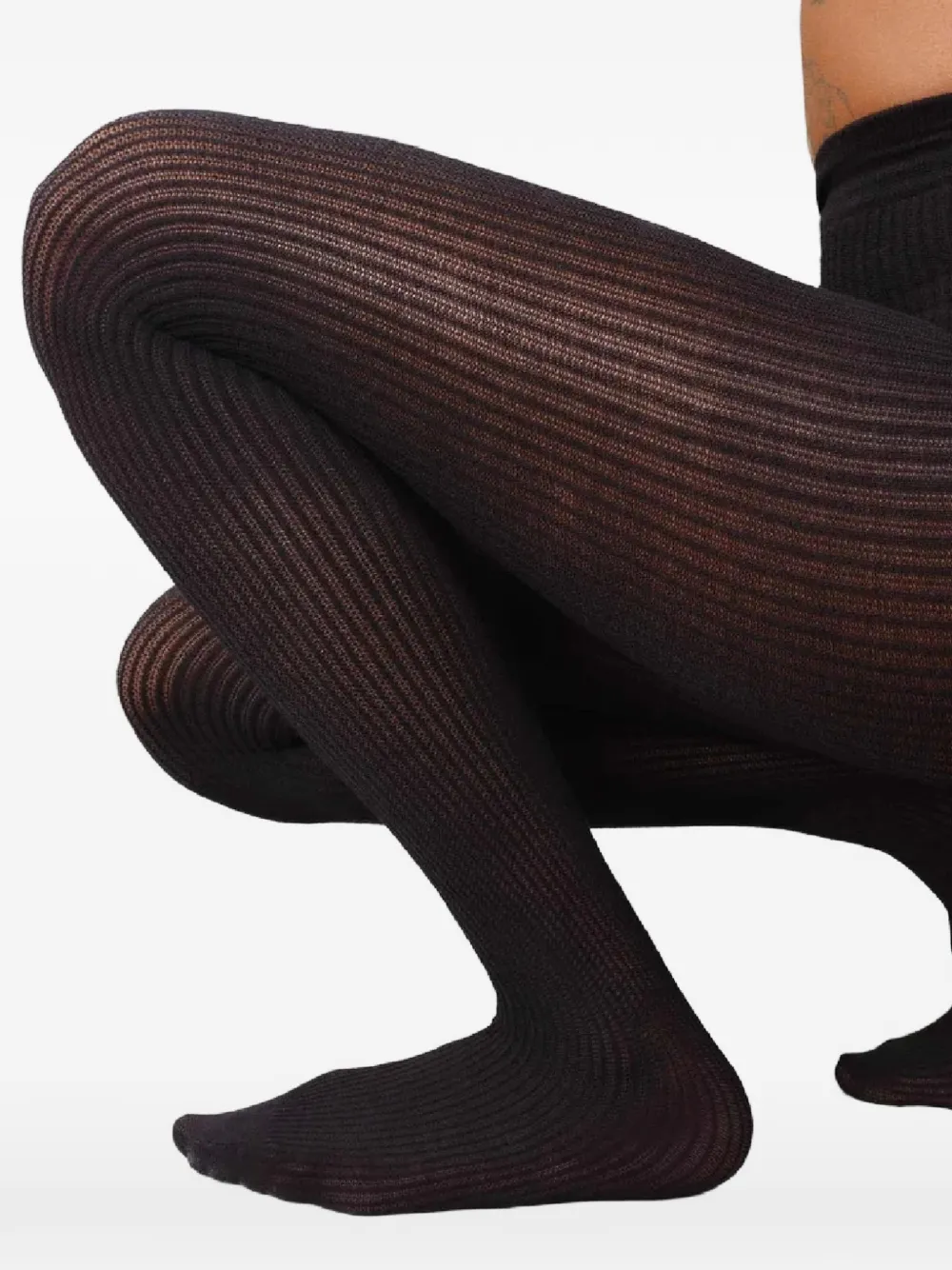 Swedish Stockings Zoe geribbelde panty Zwart