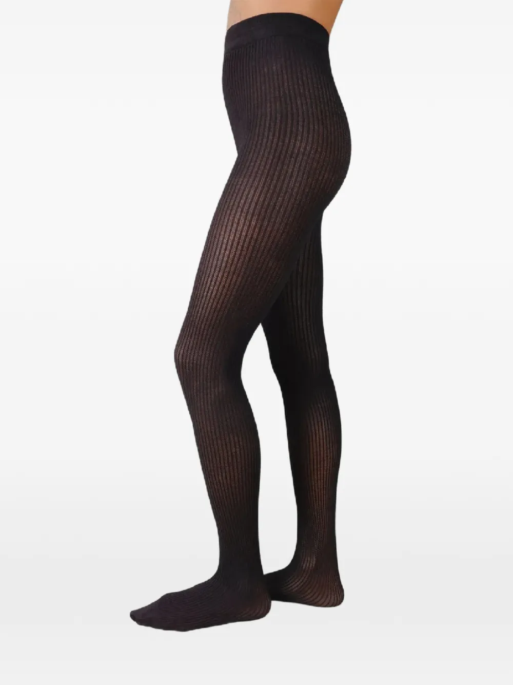 Swedish Stockings Zoe ribbed tights - Schwarz